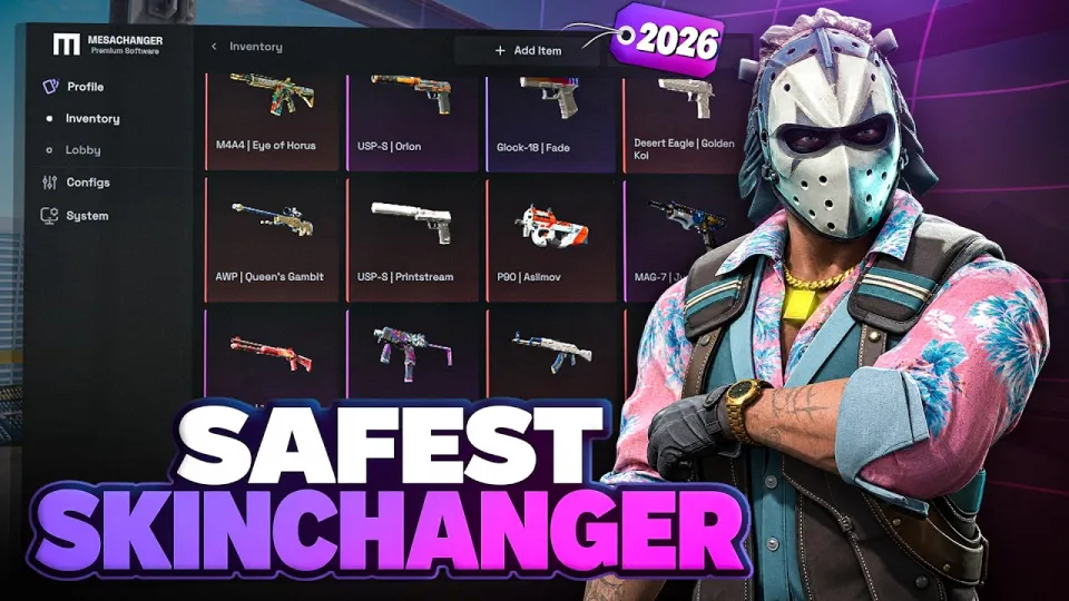 Cs2 cheats provide the safest and best skinchanger options with Mesa Skinchanger